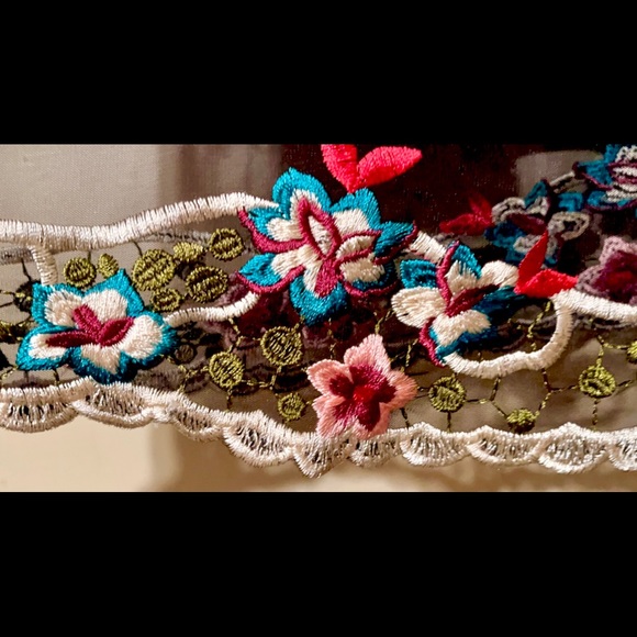 Taylor & Sage Embroidered Floral Sheath Overlay & Spaghetti Strap Dress - Picture 4 of 10